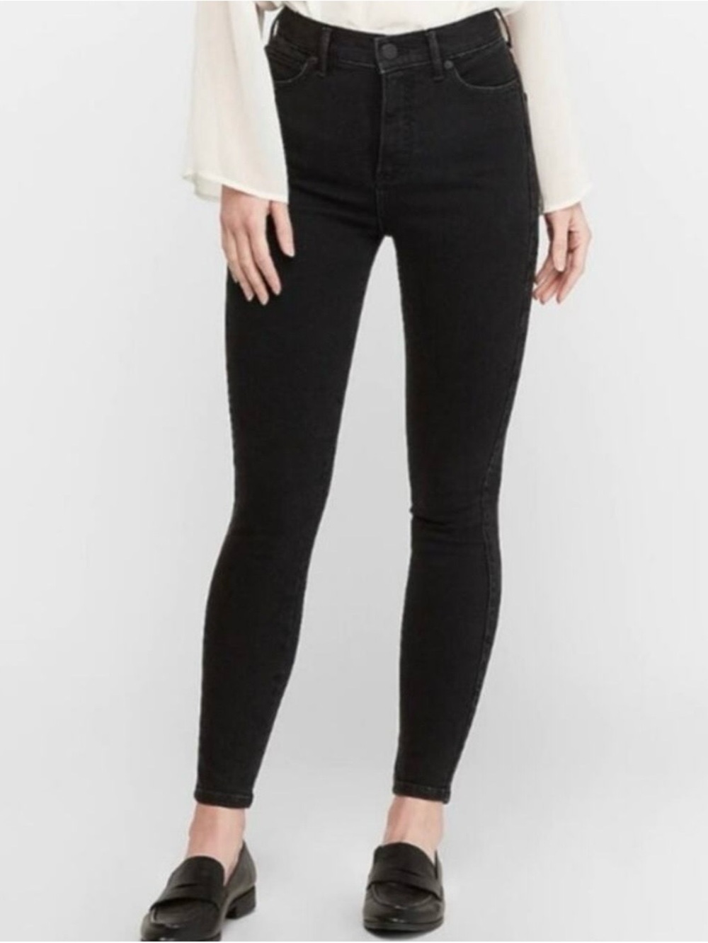 NWT Express High Rise Skinny Ultra Super Stretch Black Jeans - Medium Sz 6/8/10